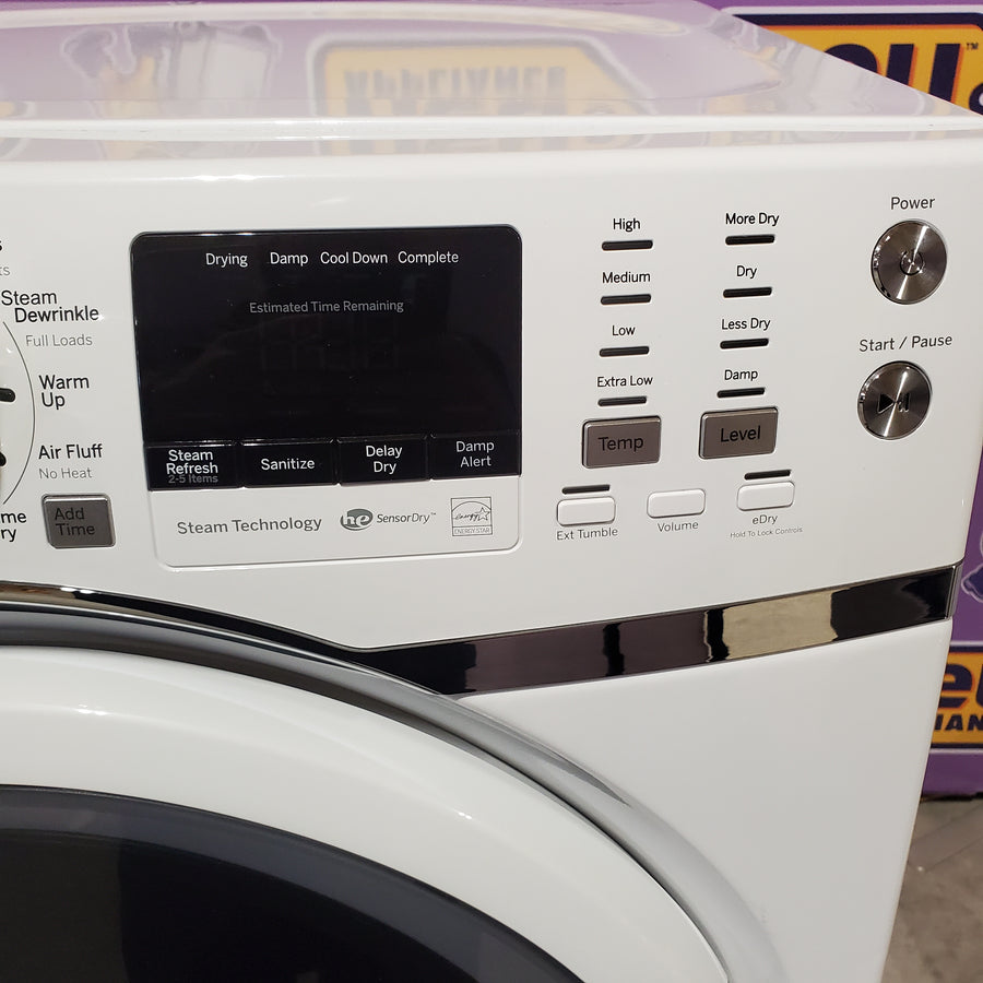 GE® 7.5 cu. ft. Capacity Front Load Electric Dryer with Steam in White GFD45ESSMWW - Certified Refurbished