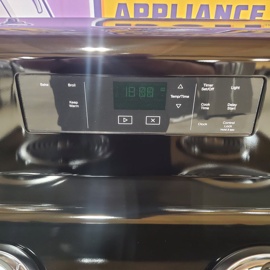 Whirlpool 30" Black 4.8 cu. ft. Electric Coil Top Range with Keep Warm Setting WFC150M0JB - Scratch & Dent (Minor)