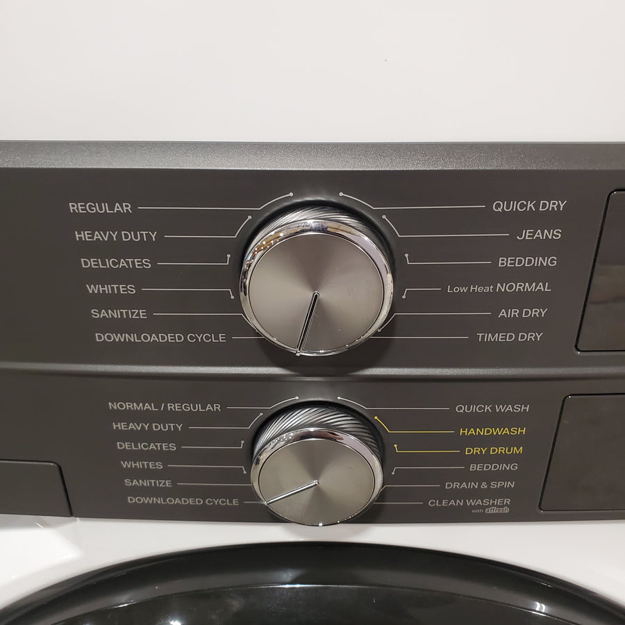 Whirlpool UV Clean 4.5-cu ft Front Load Washer and 7.4-cu ft Plug in Dryer Stacked Laundry Center in White WEF5727TW - Open Box