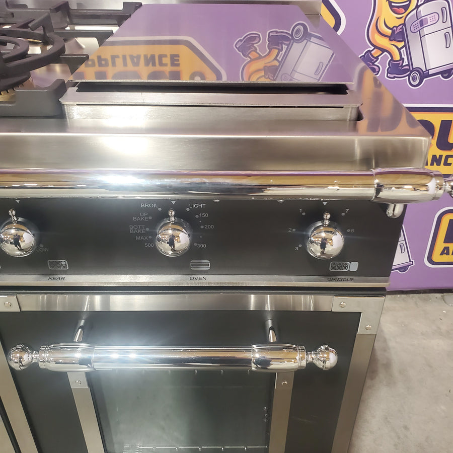Bertazzoni 48 Inch Freestanding Dual Fuel Range with 6 Sealed Burners, Double Oven, 7 Cu. Ft. Total Capacity, Continuous Grates, Self Clean, Elegant Digital Gauge, and Dual Diagonal Convection Fans HERT486GDFSNET - Open Box