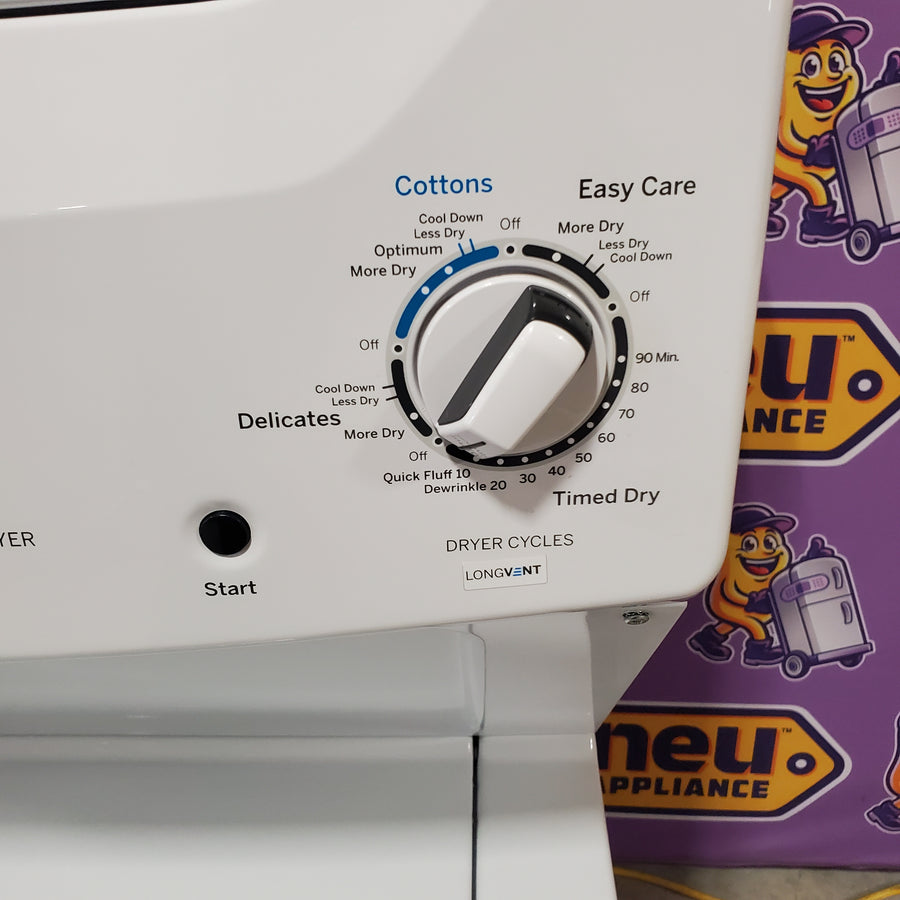 GE 3.8 cu. ft. Washer 5.9 cu. ft. Long Vent Electric Dryer Combo in White GUV27ESSMWW - Certified Refurbished