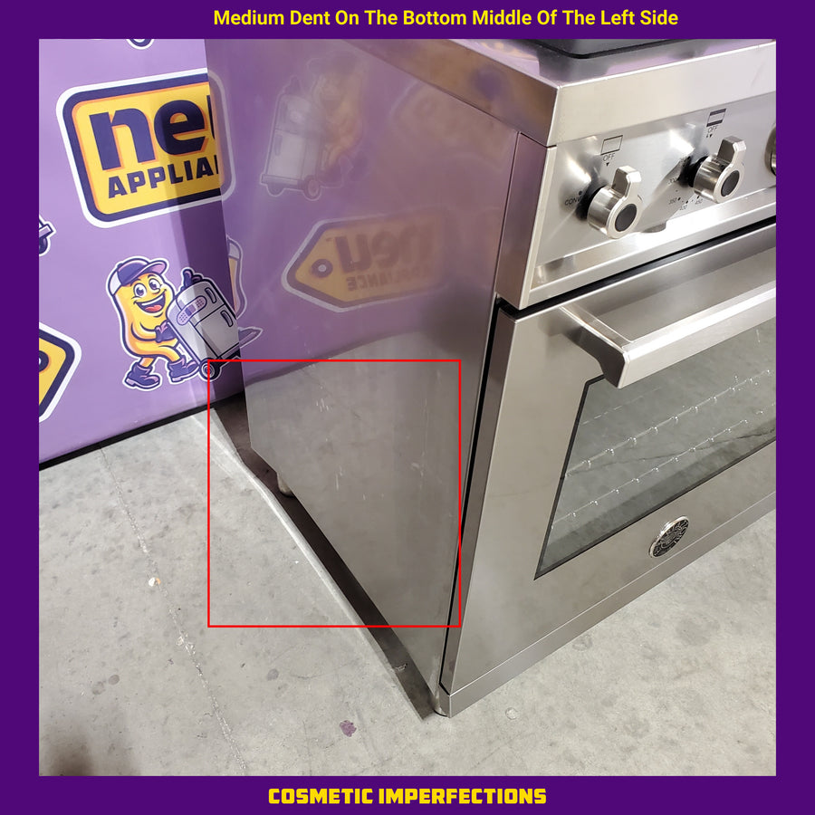 Bertazzoni 48 Inch Freestanding Gas Range with 6 Sealed Burners, 7.1 cu. ft. Total Capacity, Dual Convection, and Electric Griddle PRO486BTFGMXT - Scratch & Dent (Minor)