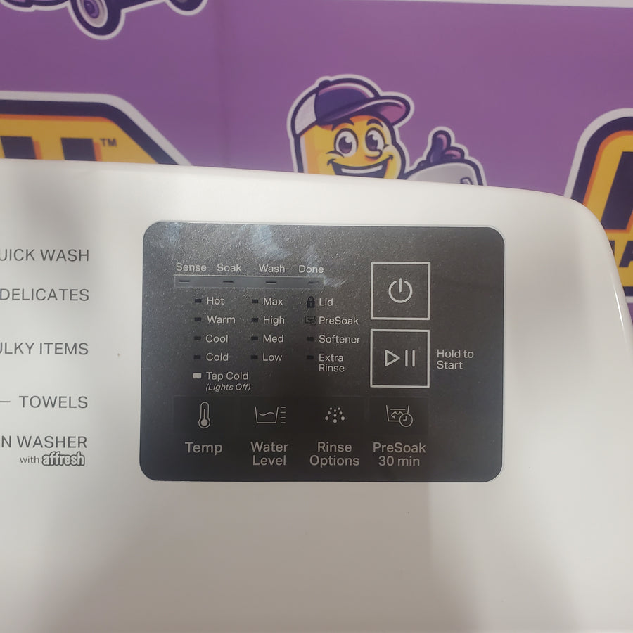 Whirlpool 4.2-4.3 Cu. Ft. Top Load Washer with 2-in-1 Removable Agitator and Soft Close Glass Lid WTW4307SW - Open Box and Whirlpool 7.0 cu. ft. Electric Dryer with Adaptive Dry and Wrinkle Shield™ Option WED4307SW - Scratch & Dent (Minor)