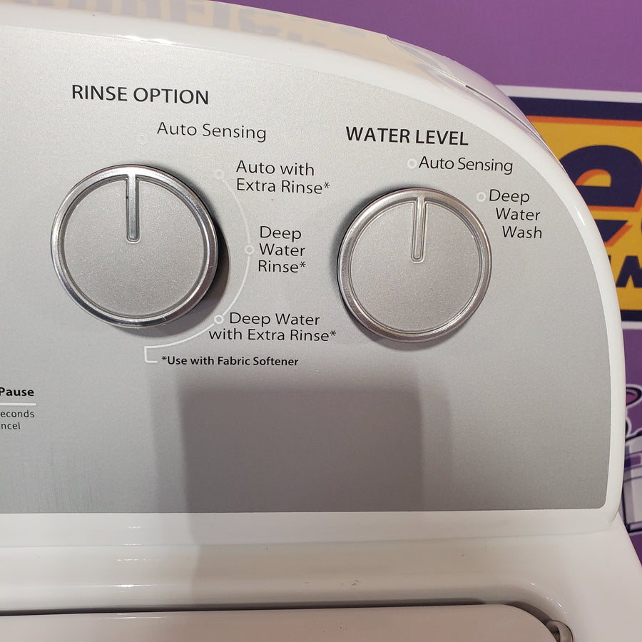 Whirlpool 3.8–3.9 Cu. Ft.  Top Load Washer with 2 in 1 Removable Agitator and Soil Level Selection WTW4957PW - Certified Refurbished and Whirlpool 7-cu ft Vented Electric Dryer WGD4815EW - Open Box