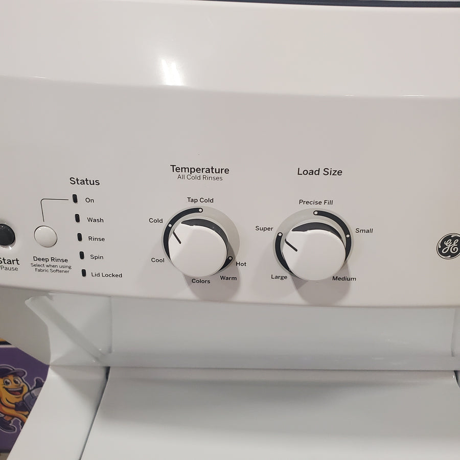 GE Unitized Spacemaker® 3.8 cu. ft. Capacity Washer with Stainless Steel Basket and 5.9 cu. ft. Capacity Electric Dryer GUD27ESSMWW - Certified Refurbished