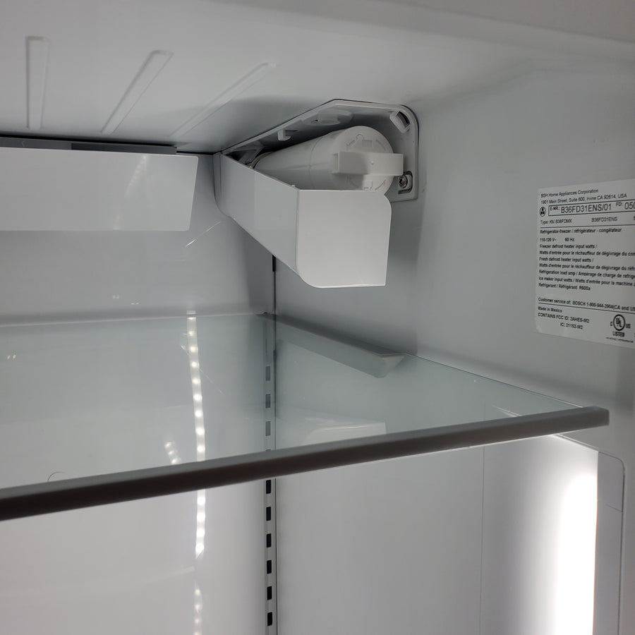 Bosch Fastest Ice Maker Standard-Depth 300 Series 26-cu ft 3-Door Smart Compatible French Door Refrigerator with Ice Maker with Water and Ice Dispenser in Stainless Steel B36FD31ENS - Scratch & Dent (Minor)