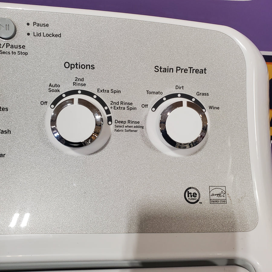 GE White Top Load 4.4 Cu. Ft. Washer with Stainless Steel Basket GTW490ACJWS - Certified Refurbished and GE White Electric 7.2 Cu. Ft. Dryer with Aluminized Alloy Drum GTD45EASJWS - Certified Refurbished
