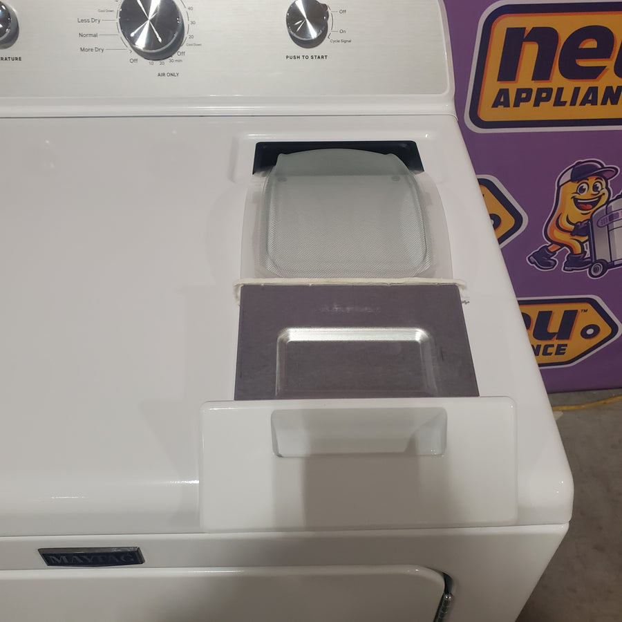 Maytag 4.2 Cu. Ft. Capacity Top Load Washer in White MTW4205SW - Scratch & Dent (Minor) and MayTag 7.0 cu. ft. Top Load Electric Wrinkle Prevent Dryer MED4500MW - Scratch & Dent (Minor)