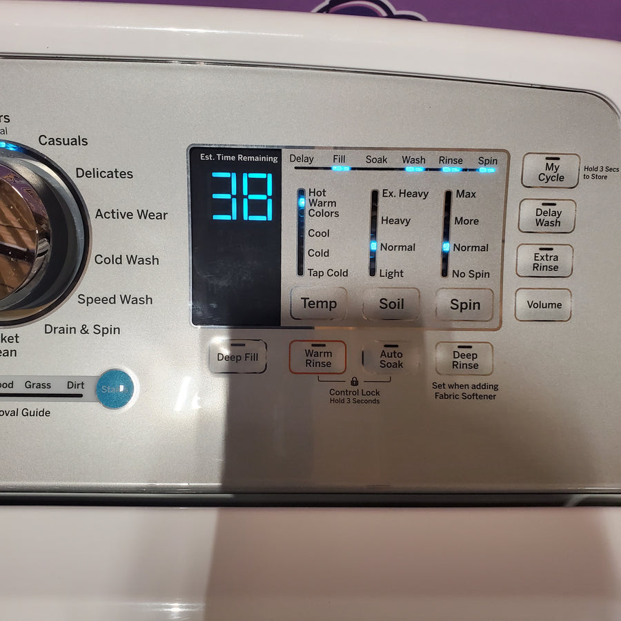 GE® 4.6 cu. ft. Capacity Washer with Stainless Steel Basket GTW680BSJWS - Certified Refurbished and GE® ENERGY STAR® 7.4 cu. ft. Capacity Aluminized Alloy Drum Electric Dryer with Sensor Dry GTD65EBSJWS - Certified Refurbished