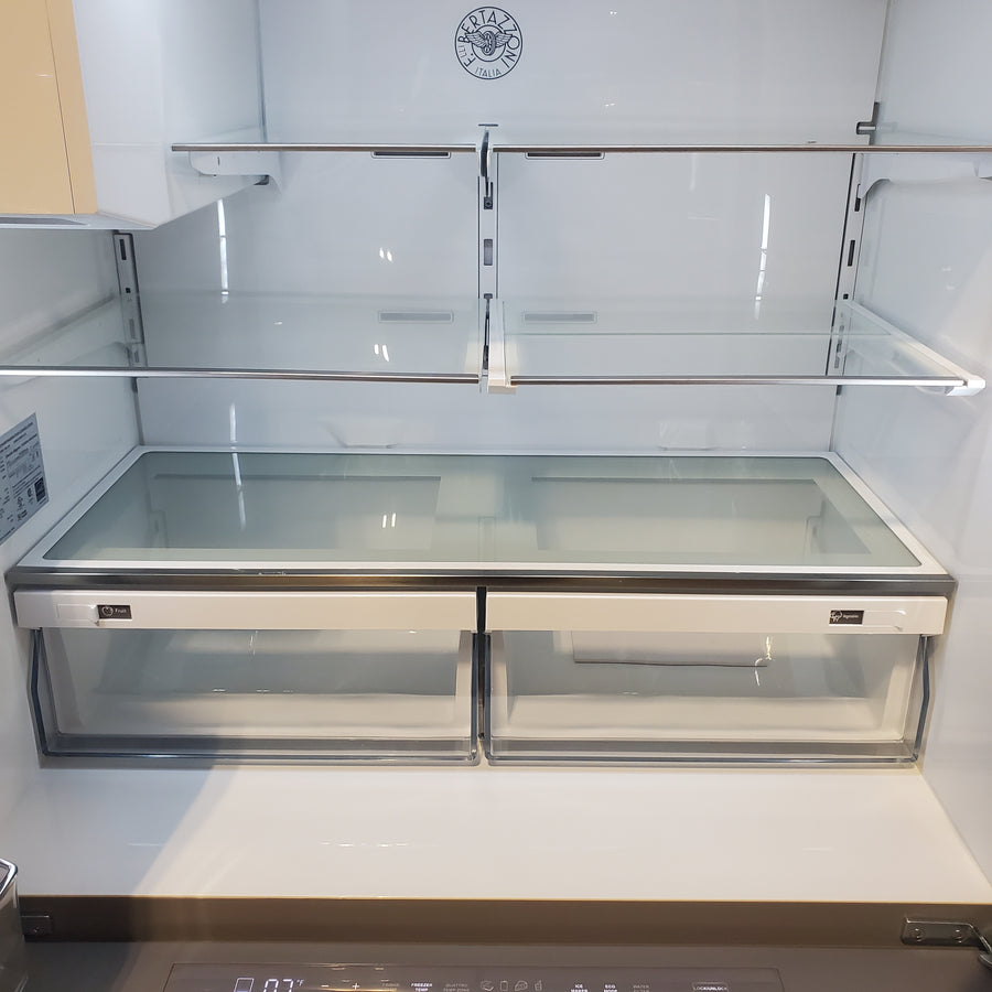 Bertazzoni 36 Inch Freestanding 4-Door French Door Refrigerator with 21.6 Cu. Ft. Total Capacity, Precise Temperature, Individual Quattro Temp Zone Drawer, and Dual Humidity-Controlled Crispers REF36FDFZXNT - Open Box