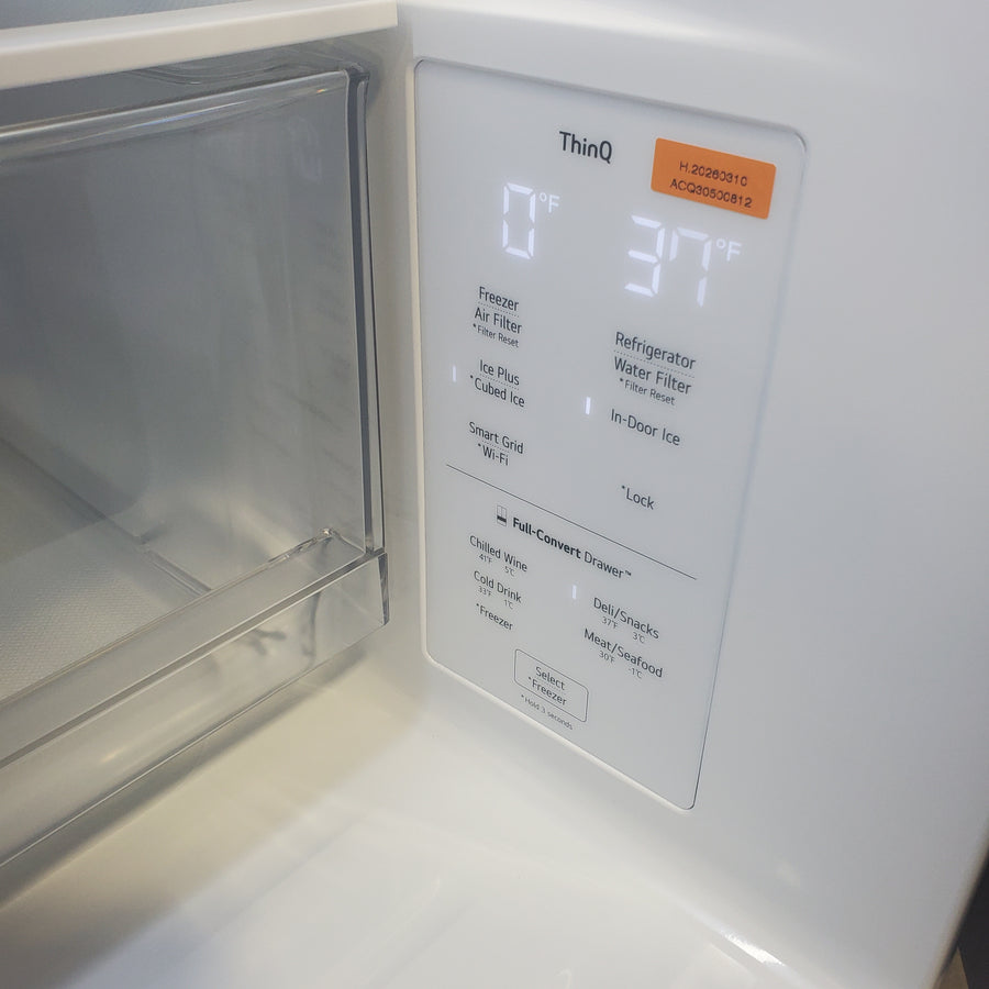 LG 29 cu. ft. Smart Standard-Depth MAX™ 4-Door French Door Refrigerator with Full-Convert Drawer™ in Print Proof Stainless Steel LF29H8330S - Scratch & Dent (Moderate)