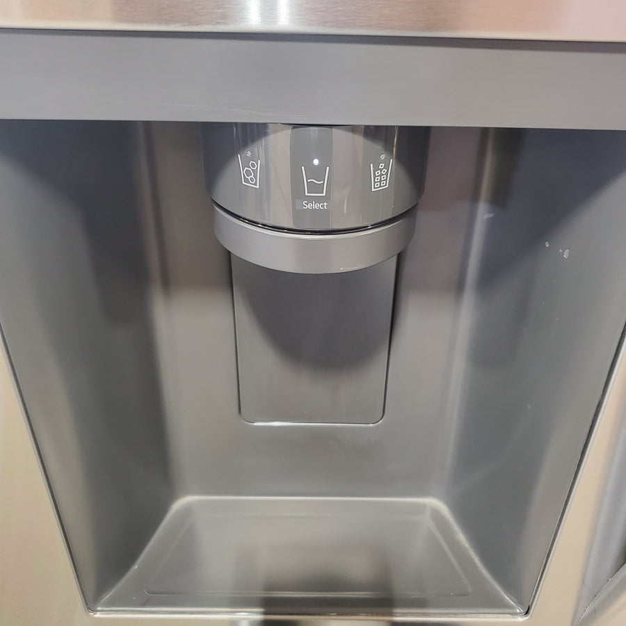 LG 26 cu ft ENERGY STAR Counter-Depth Smart French Door Refrigerator in Fingerprint Resistant Stainless Steel with Dual Ice Maker LRFXC2606S - Scratch & Dent (Moderate)