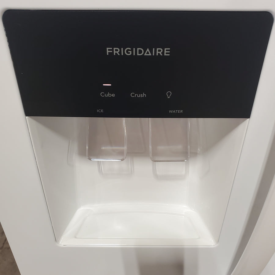 Frigidaire 25.6 cu. ft. Side by Side Refrigerator in White with Exterior Ice and Water Dispenser FRSS2623AW - Scratch & Dent (Minor)