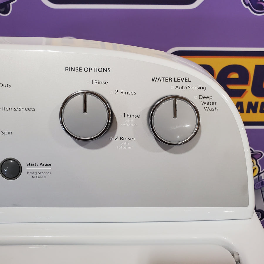 Whirlpool Top Load 3.5 Cu. Ft. Washer with Deep Water Wash Option WTW4816FW - Open Box and Whirlpool Vented 7.0 Cu. Ft. Electric Dryer 16261 - WED4815EW - Scratch & Dent (Moderate)