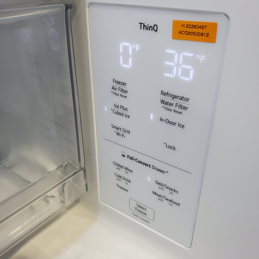 LG 29 cu. ft. Smart Standard-Depth MAX™ 4-Door French Door Refrigerator with Full-Convert Drawer™ in Print Proof Stainless Steel LF29H8330S - Scratch & Dent (Moderate)