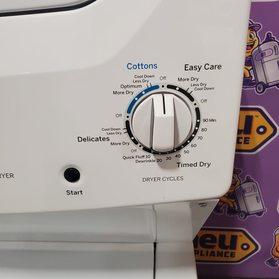 GE 3.8 cu. ft. Washer 5.9 cu. ft. Long Vent Electric Dryer Combo in White GUV27ESSMWW - Certified Refurbished