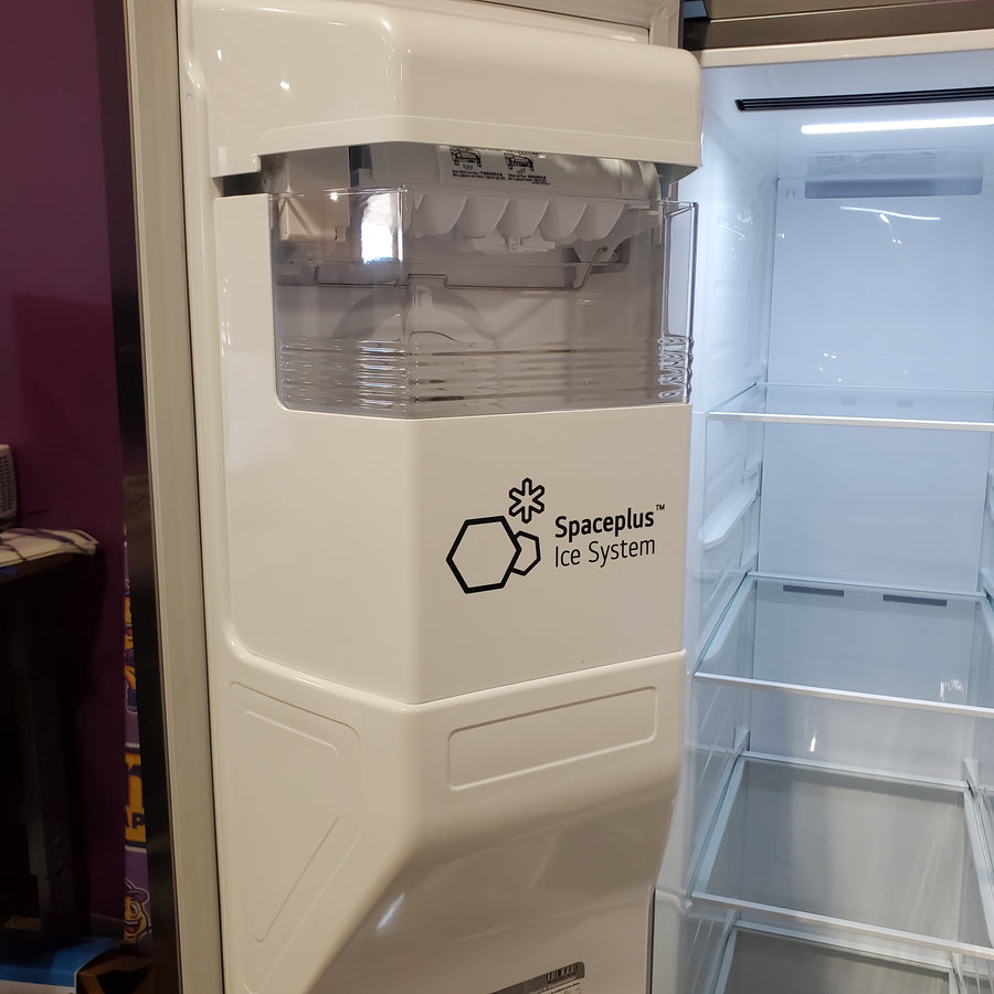 LG 27 cu. ft. Standard-Depth, Side-by-side Refrigerator, with Ice and Water and Bar Handle Design LS27T3230S - Scratch & Dent (Major)