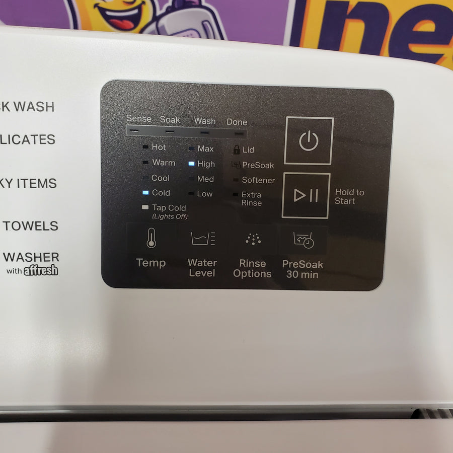 Whirlpool 4.2-4.3 Cu. Ft. Top Load Washer with 2-in-1 Removable Agitator and Soft Close Glass Lid WTW4307SW - Scratch & Dent (Minor) and Whirlpool 7.0 cu. ft. Electric Dryer with Adaptive Dry and Wrinkle Shield™ Option WED4307SW - Scratch & Dent (Minor)