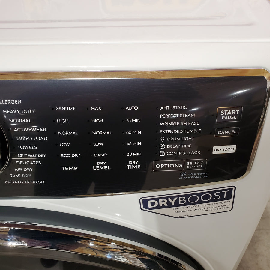 Electrolux 4.5 Cu.Ft. Stackable Front Load Washer with Steam and SmartBoost Wash System ELFW7637AW - Open Box and Electrolux 8.0 cu. ft. Front Load Electric Dryer with Perfect Steam ELFE7637AW - Open Box