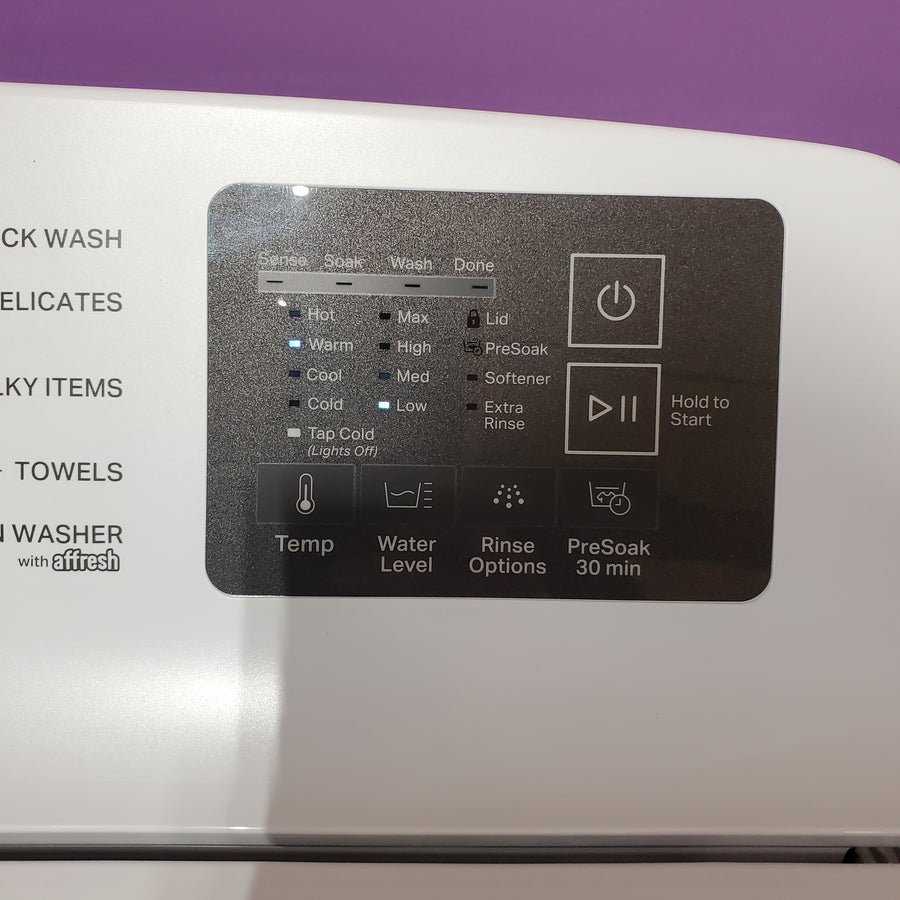 Whirlpool 4.2-4.3 Cu. Ft. Top Load Washer with 2-in-1 Removable Agitator and Soft Close Glass Lid WTW4307SW - Open Box and Whirlpool 7.0 cu. ft. Electric Dryer with Adaptive Dry and Wrinkle Shield™ Option WED4307SW - Open Box