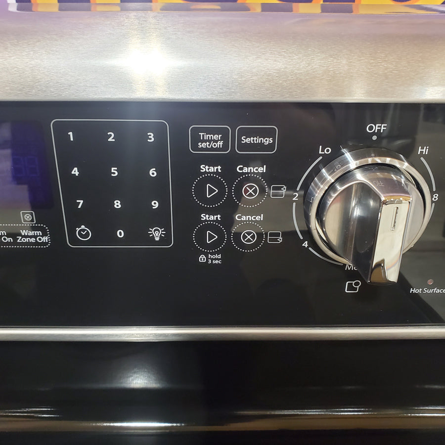 Whirlpool 6.7 cu. ft. 5 Burner Element Double Oven Electric Range with True Convection in Stainless Steel WGE745C0FS - Scratch & Dent (Minor)