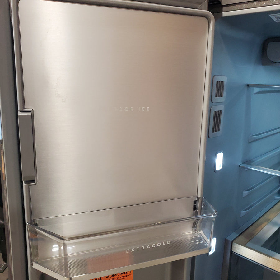 KitchenAid 36 in. 30 cu. ft. Standard Depth French Door Refrigerator in PrintShield Stainless with Exterior Water and Ice KRFF436SPS - Scratch & Dent (Moderate)