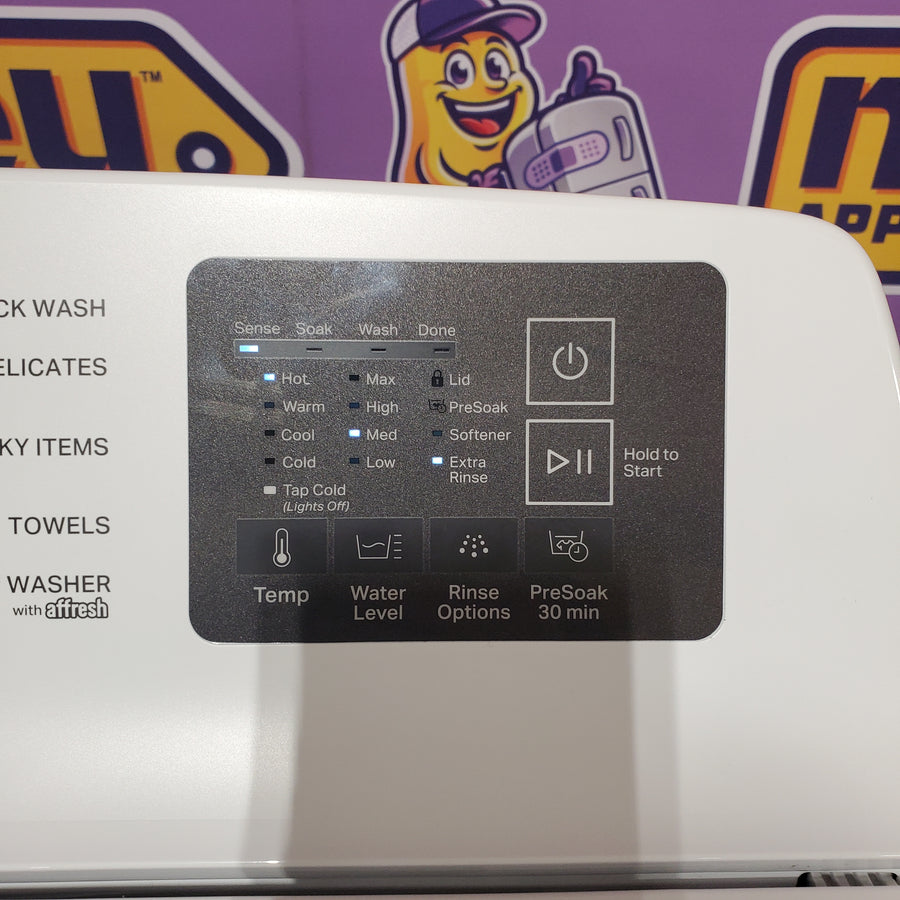Whirlpool 4.2-4.3 Cu. Ft. Top Load Washer with 2-in-1 Removable Agitator and Soft Close Glass Lid WTW4307SW - Open Box and Whirlpool 7.0 cu. ft. Electric Dryer with Adaptive Dry and Wrinkle Shield™ Option WED4307SW - Scratch & Dent (Minor)
