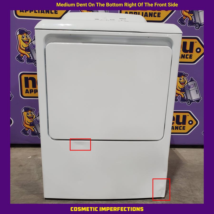 Hotpoint 6.2 cu. ft. Capacity Electric Dryer with Up To 120 ft. Venting and Shallow Depth HTX26EASWWW - Scratch & Dent (Major)