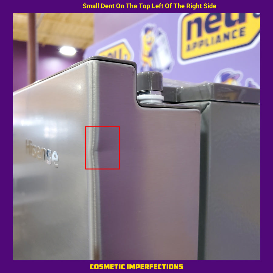 Hisense Counter Depth Bottom Freezer 17.2 Cu. Ft. Refrigerator with LED Lighting and Super Cool and Super Freeze in Fingerprint Stainless Steel HRB171N6ASE - Scratch and Dent (Moderate)
