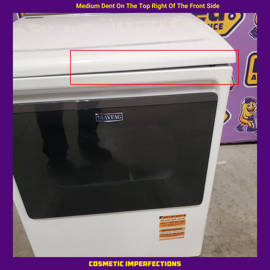 Maytag 7.4 Cu. Ft. Top Load Electric Dryer with Extra Power and Advanced Moisture Sensing MED6205RW - Open Box