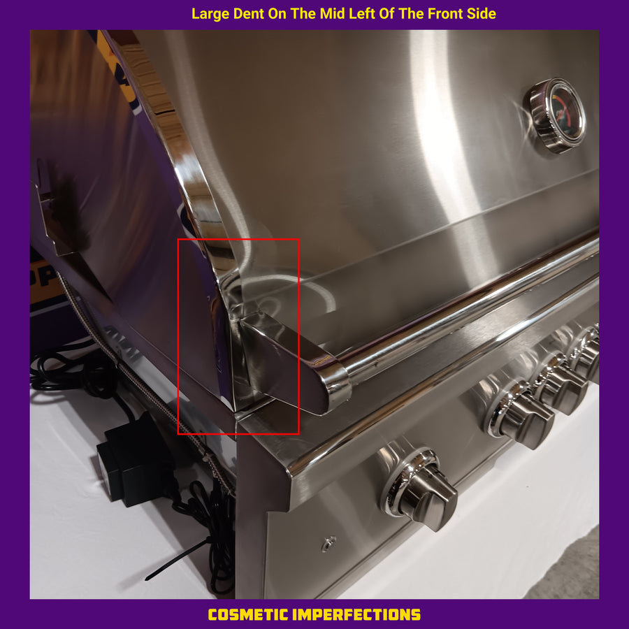 Coyote 36 Inch Built-In Grill with 3 Infinity Burners™, RapidSear™ Infrared Burner, 875 sq. in. Cooking Surface, Interior Grill Lighting, LED Illuminated Knobs, and Integrated Wind Guard C2SL36NG - Scratch & Dent (Moderate)