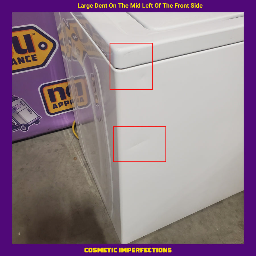 Roper 3-cu ft Agitator Top-Load Washer in White RTW4640YQ - Certified Refurbished and Roper 6.7-cu ft Vented Electric Dryer in White RED3005TW - Scratch & Dent (Minor)