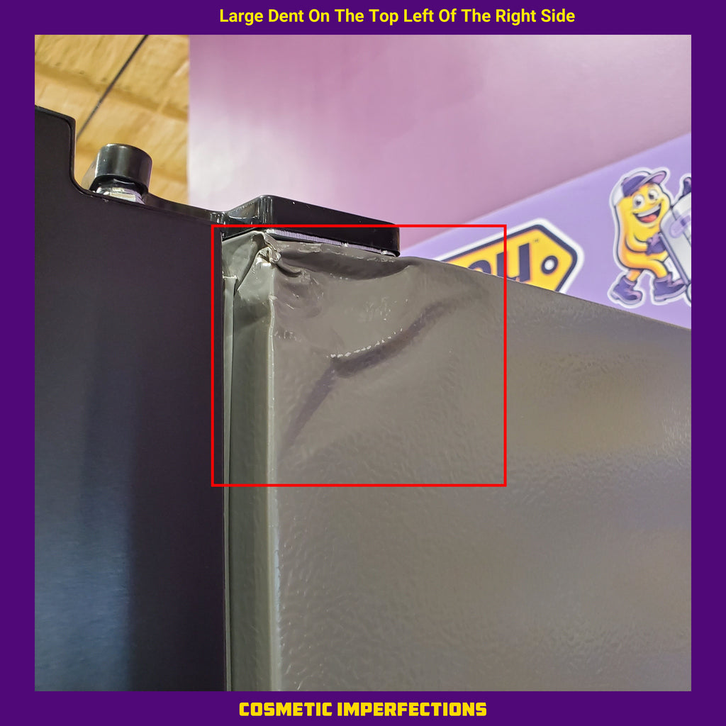 Pictures of Hisense Counter Depth Bottom Freezer 17.2 Cu. Ft. Refrigerator with LED Lighting and Super Cool and Super Freeze in Fingerprint Stainless Steel 22221422 - HRB171N6ASE - Scratch and Dent (Moderate) - Neu Appliance Outlet - Discount Appliance Outlet in Austin, Tx