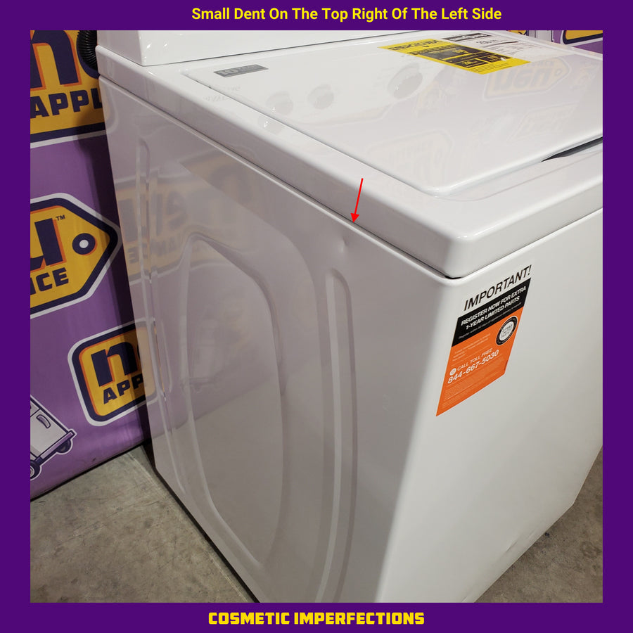 Maytag Top Load 3.8 cu. ft. Washer with Deep Fill and Quick Wash Cycle MVW4005SW - Scratch & Dent (Minor) and Maytag Top Load Electric Wrinkle Prevent 7.0 cu. ft. Dryer with Auto Dry MED4005SW - Scratch & Dent (Moderate)