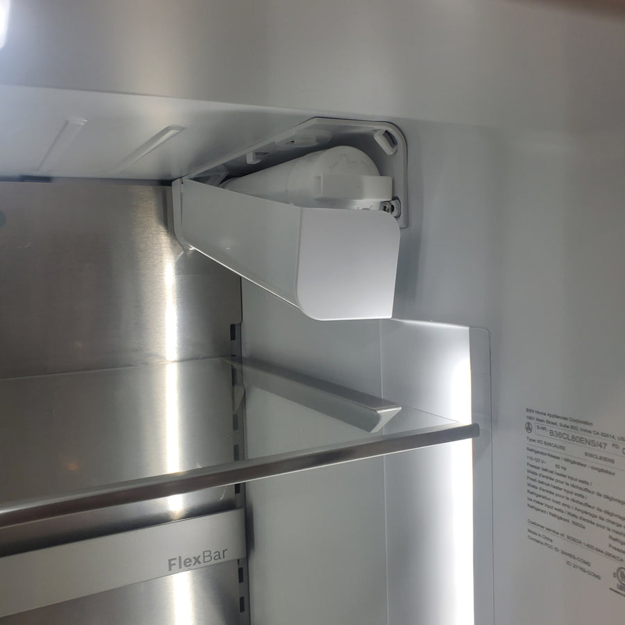 Bosch 800 Series 21 cu. ft. Smart Counter Depth 4-Door French Door Recessed Handle Refrigerator Stainless Steel, Ice and Water B36CL80ENS - Scratch & Dent (Moderate)