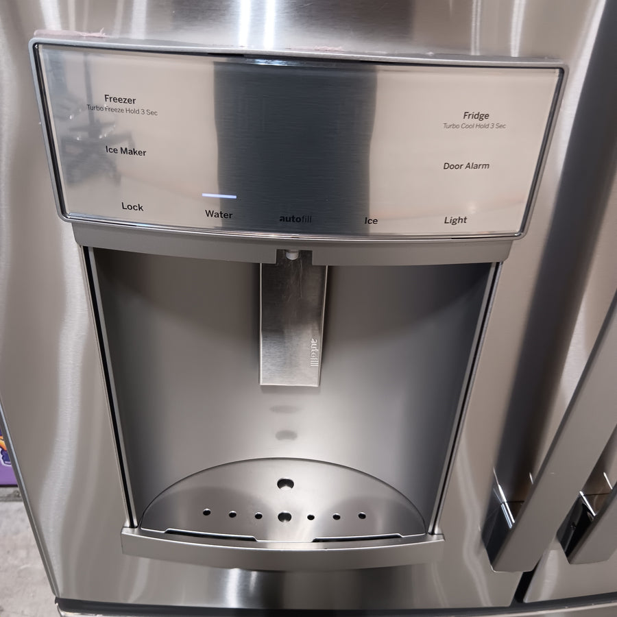 GE Profile™ ENERGY STAR® 22.1 Cu. Ft. Counter-Depth Fingerprint Resistant Stainless French-Door Refrigerator with Hands-Free AutoFill PYE22KYNFS - Certified Refurbished