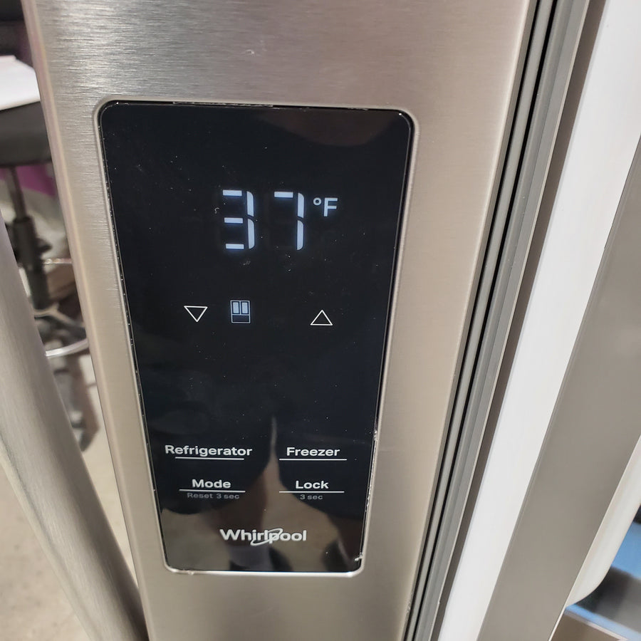 Whirlpool French Door 30 cu ft Refrigerator in Fingerprint Resistant Stainless Finish with In-Door Water and Ice Maker - 30 cu. ft. WRFF3536SZ - Scratch & Dent (Minor)