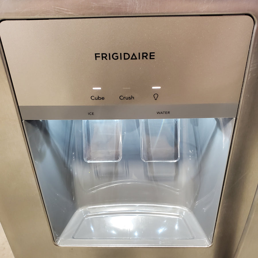 Frigidaire 25.6 cu. ft. ENERGY STAR Side by Side Refrigerator with Exterior Water and Ice Dispenser in Stainless Steel FRSS2623AS - Scratch & Dent (Moderate)