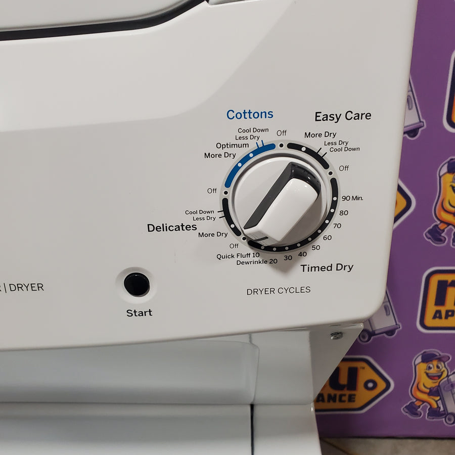 GE 3.8 cu. ft. Washer 5.9 cu. ft. Long Vent Electric Dryer Combo in White GUV27ESSMWW - Certified Refurbished