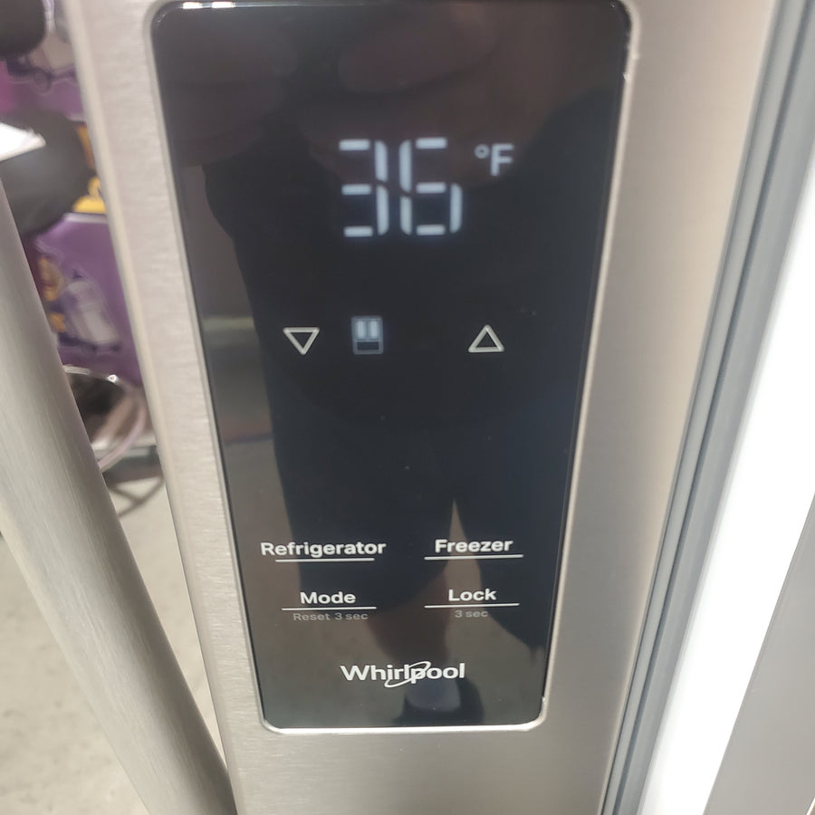 Whirlpool French Door 30 cu ft Refrigerator in Fingerprint Resistant Stainless Finish with In-Door Water and Ice Maker - 30 cu. ft. WRFF3536SZ - Scratch & Dent (Minor)