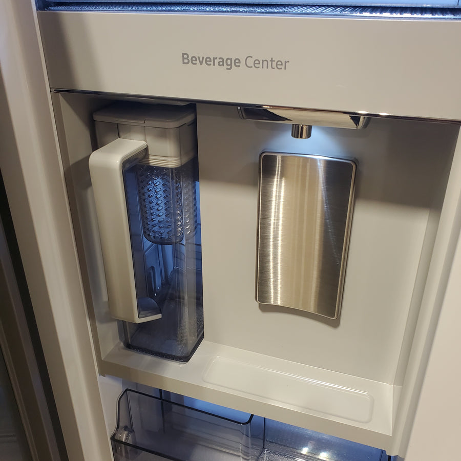 Samsung Bespoke Stainless Steel 3 Door French Door 30 Cu. Ft. Refrigerator with Beverage Center RF30BB660012 - Open Box