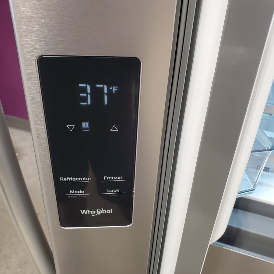Whirlpool French Door 30 cu ft Refrigerator in Fingerprint Resistant Stainless Finish with In-Door Water and Ice Maker - 30 cu. ft. WRFF3536SZ - Scratch & Dent (Minor)