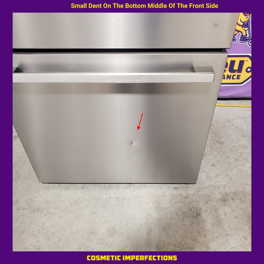 Hisense 33" Wide Counter Depth ENERGY STAR 17.2-cu ft Bottom-Freezer Refrigerator with Ice Maker in Fingerprint Resistant Stainless Steel HRB171N6BSE - Scratch & Dent (Moderate)