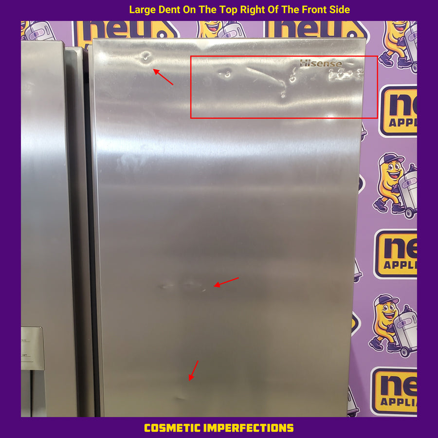Hisense 29.1 cu. ft. Standard Depth Side by Side Refrigerator Stainless Steel HRS290P5FSE - Scratch & Dent (Moderate)