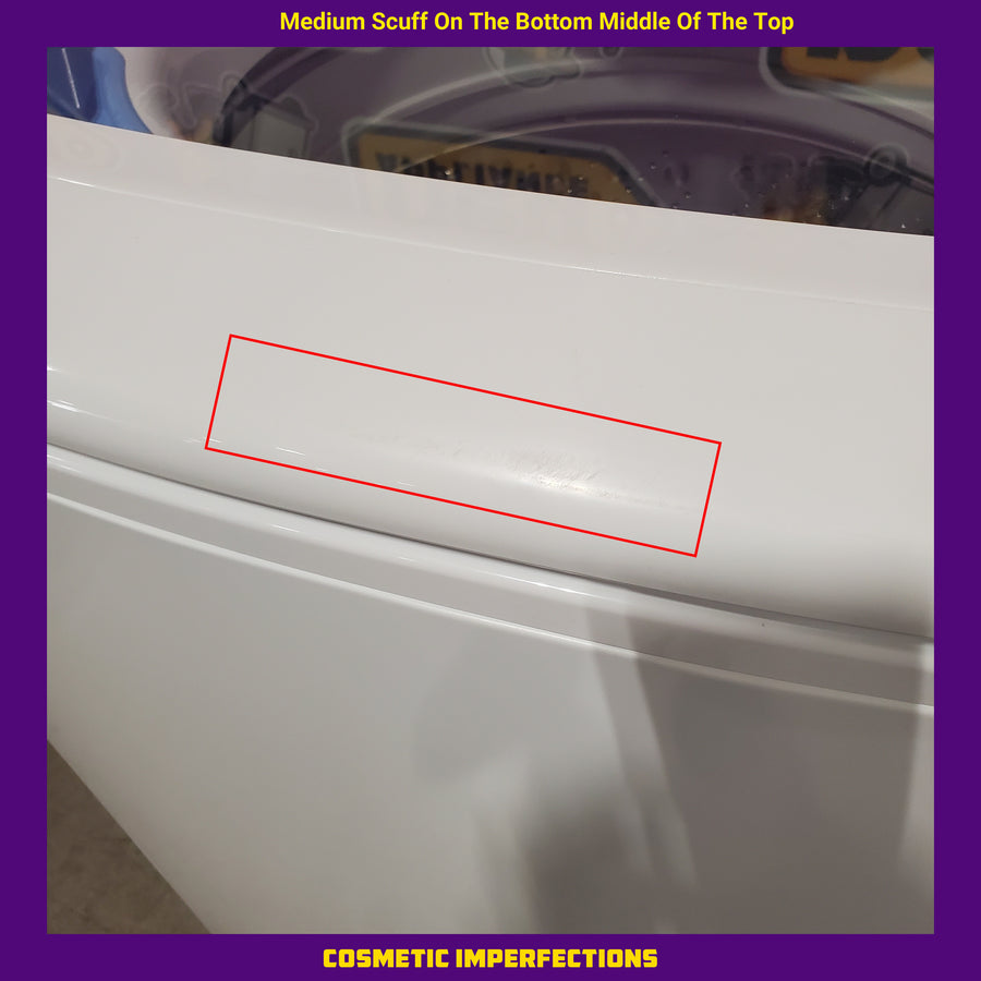 LG 4.3 cu. ft. Ultra Large Capacity Top Load Washer with 4-Way™ Agitator WT7005CW - Scratch & Dent (Minor) and LG 7.3 Cu. Ft. Electric Rear Control Ultra Large Capacity Dryer with Sensor Dry DLE6100W - Open Box