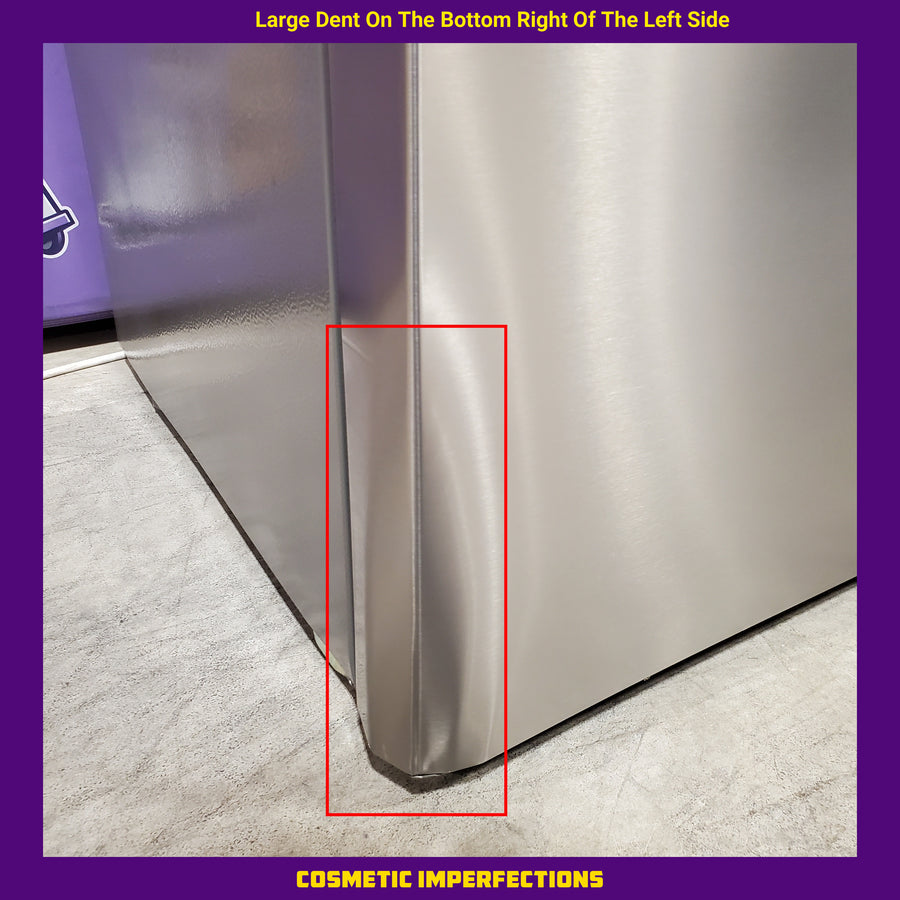 Hisense Counter Depth Bottom Freezer 17.2 Cu. Ft. Refrigerator with LED Lighting and Super Cool and Super Freeze in Fingerprint Stainless Steel HRB171N6ASE - Scratch and Dent (Moderate)