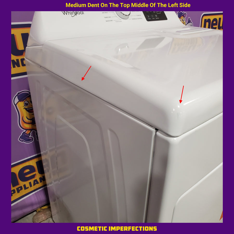 Whirlpool 4.2-4.3 Cu. Ft. Top Load Washer with 2-in-1 Removable Agitator and Soft Close Glass Lid WTW4307SW - Open Box and Whirlpool 7.0 cu. ft. Electric Dryer with Adaptive Dry and Wrinkle Shield™ Option WED4307SW - Scratch & Dent (Minor)