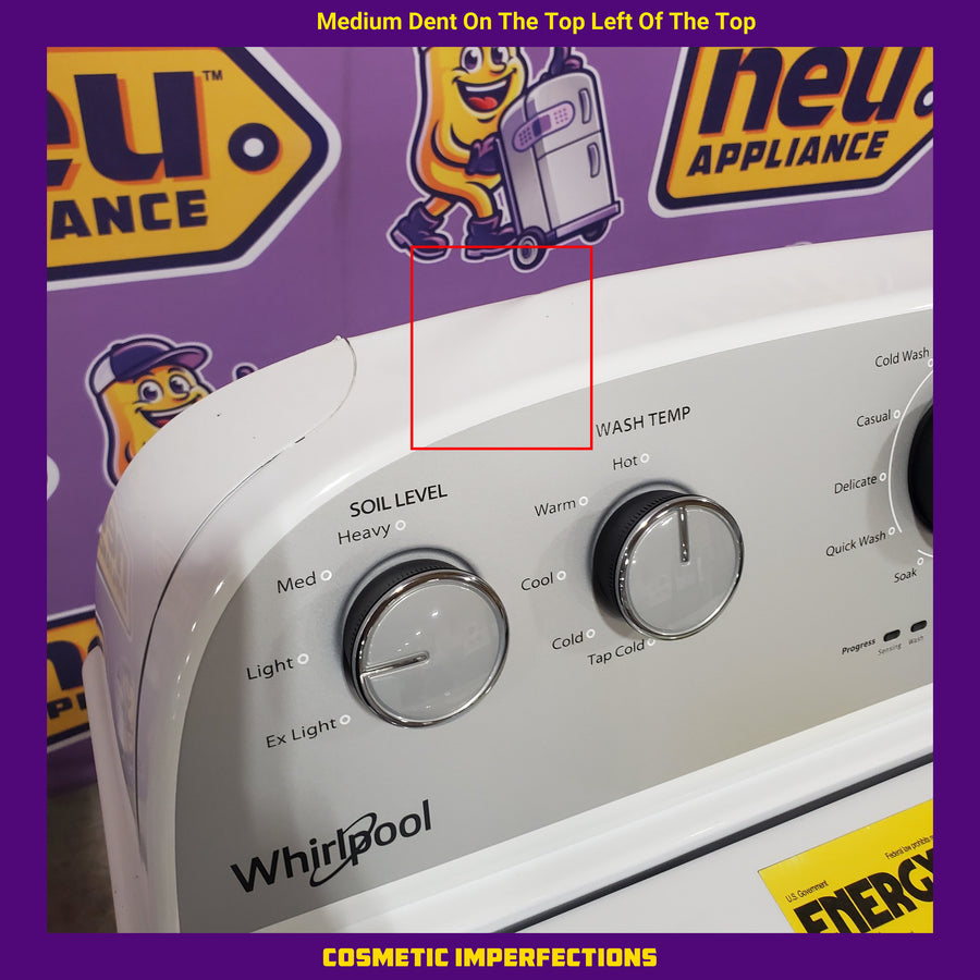 Whirlpool Top Load 3.5 Cu. Ft. Washer with Deep Water Wash Option WTW4816FW - Scratch & Dent (Minor) and Whirlpool Vented 7.0 Cu. Ft. Electric Dryer WED4815EW - Open Box