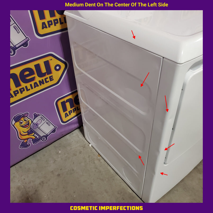 GE White Top Load 4.2 Cu. Ft. Washer with Stainless Steel Basket and Dual Action Agitator GTW460ASJWW - Certified Refurbished and GE 7.2 cu. ft. Capacity Aluminized Alloy Drum Electric Dryer GTD33EASKWW - Certified Refurbished