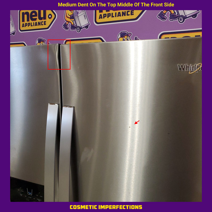 Whirlpool 33 Inch Wide Side by Side 21 Cu. Ft. Refrigerator with Can Caddy and Frameless Glass Shelves in Fingerprint Resistant Stainless Steel WRS321SDHZ - Scratch & Dent (Minor)